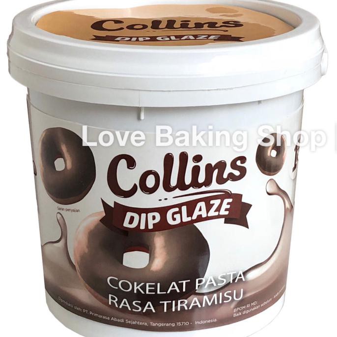 

MURAH promo Collins dip glaze rasa Tiramisu 1 KG donat, kue, roti, ropang sale sale