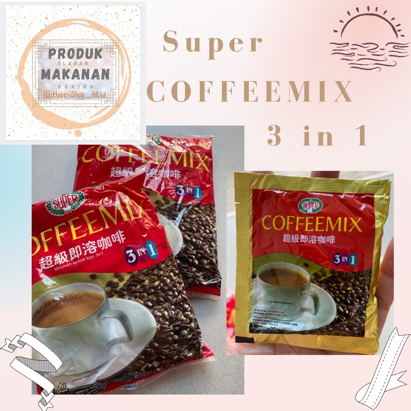 

MALAYSIA COFFEEMIX SUPER 3in1 (Aroma Kopi Super) 1Pack isi 30Sachet Berat 600gram