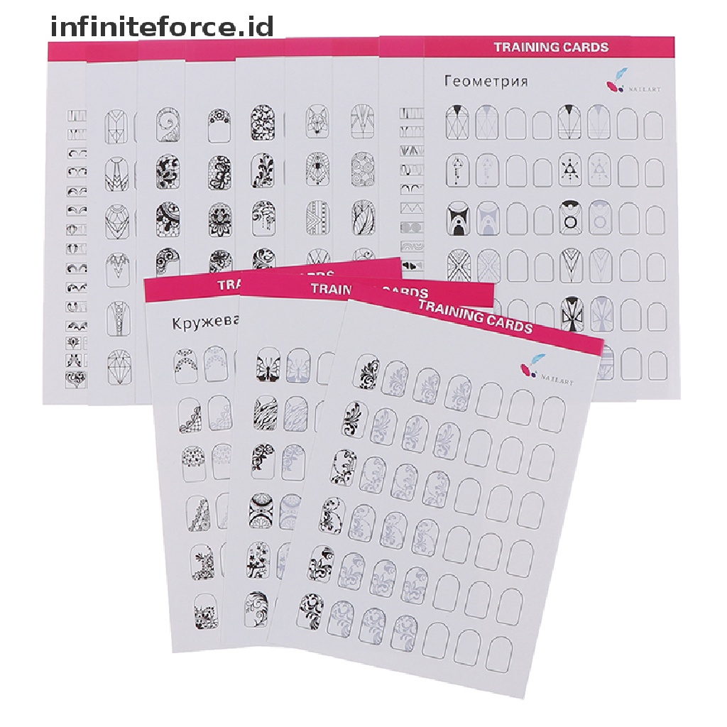 Infiniteforce.id 12 Lembar / Set Buku Latihan Menggambar Garis Untuk Nail Art