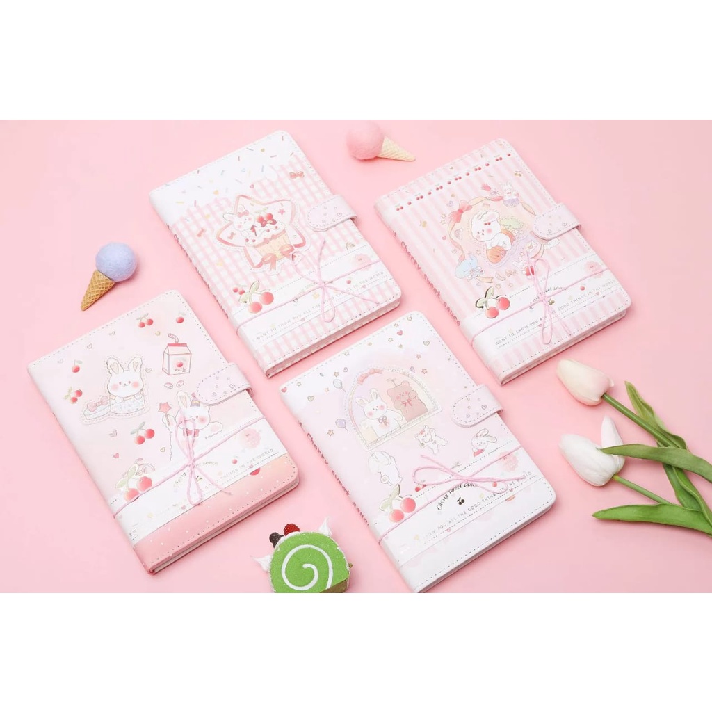 

BUKU TULIS / NOTEBOOK / PLANNER MOTIF RABBIT CHERRY SWEET | SOFTCOVER TEBAL
