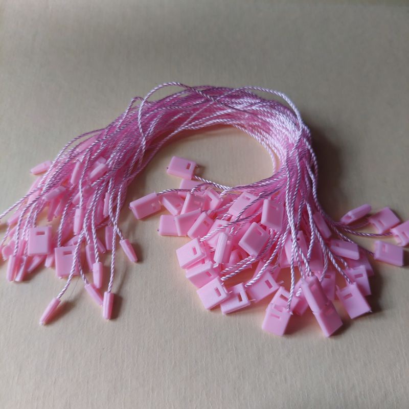 

tali hangtag nilon pink nylon warna pink tali label baju ready stok