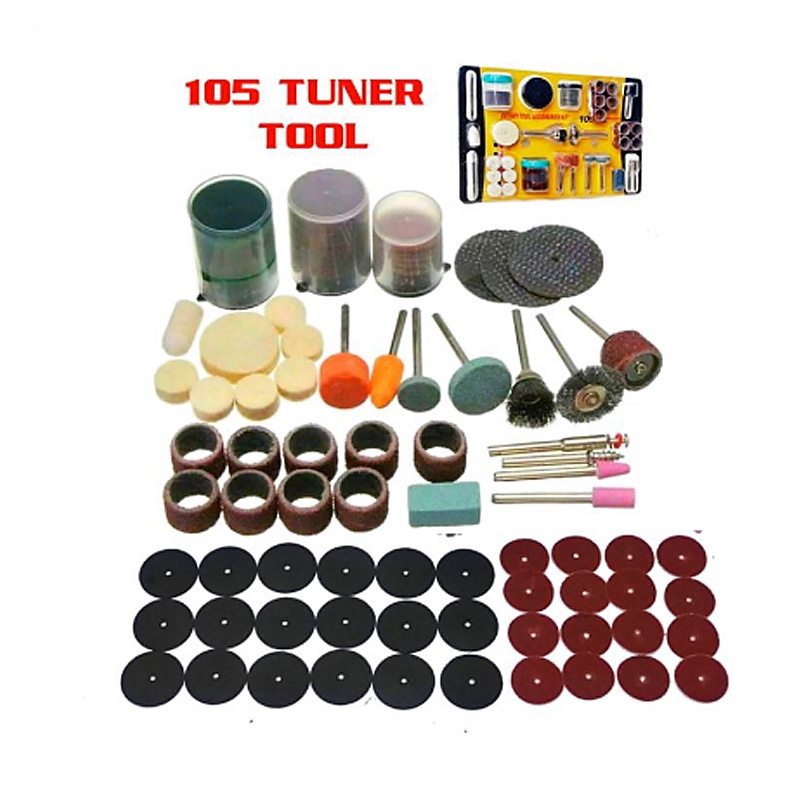 Set 105 pc mata bor tuner poles potong ampelas gerinda dremel bor mini