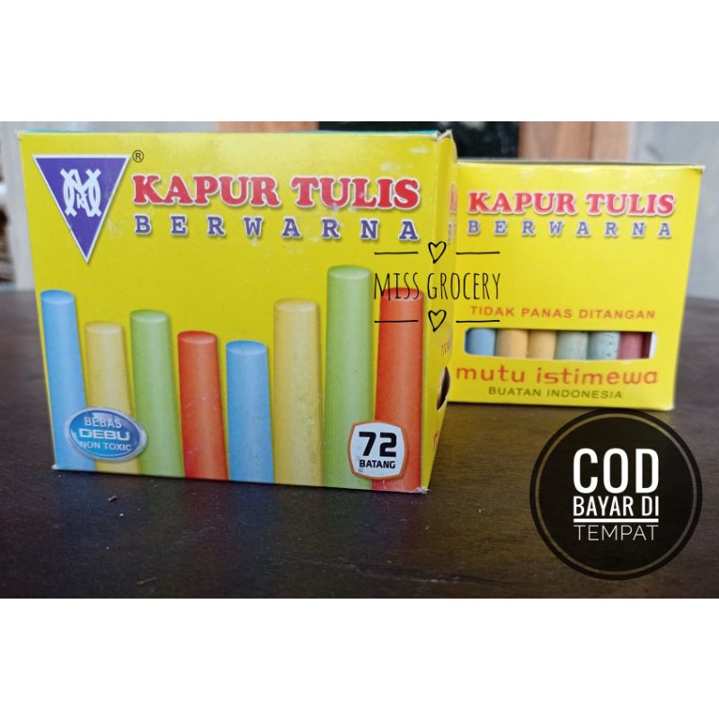 Kapur Papan Tulis Berwarna Original NMK isi 72 pcs Berkualitas Non Toxic Bebas Debu