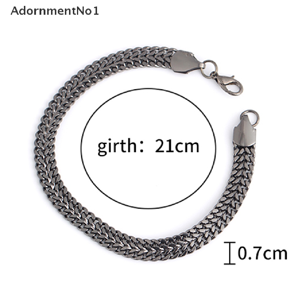 (AdornmentNo1) Gelang Tangan Rantai Stainless Steel Mewah Gaya Hip Hop Untuk Pria