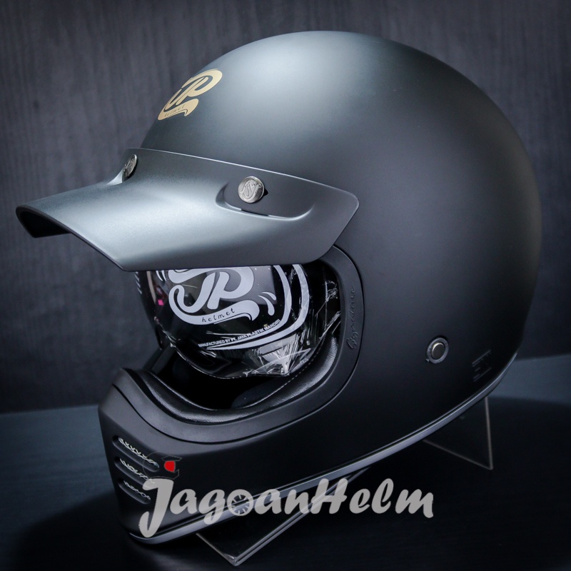 JPX HELM JP SIGNATURE SOLID | BLACK DOFF | RETRO CLASSIC DDRING