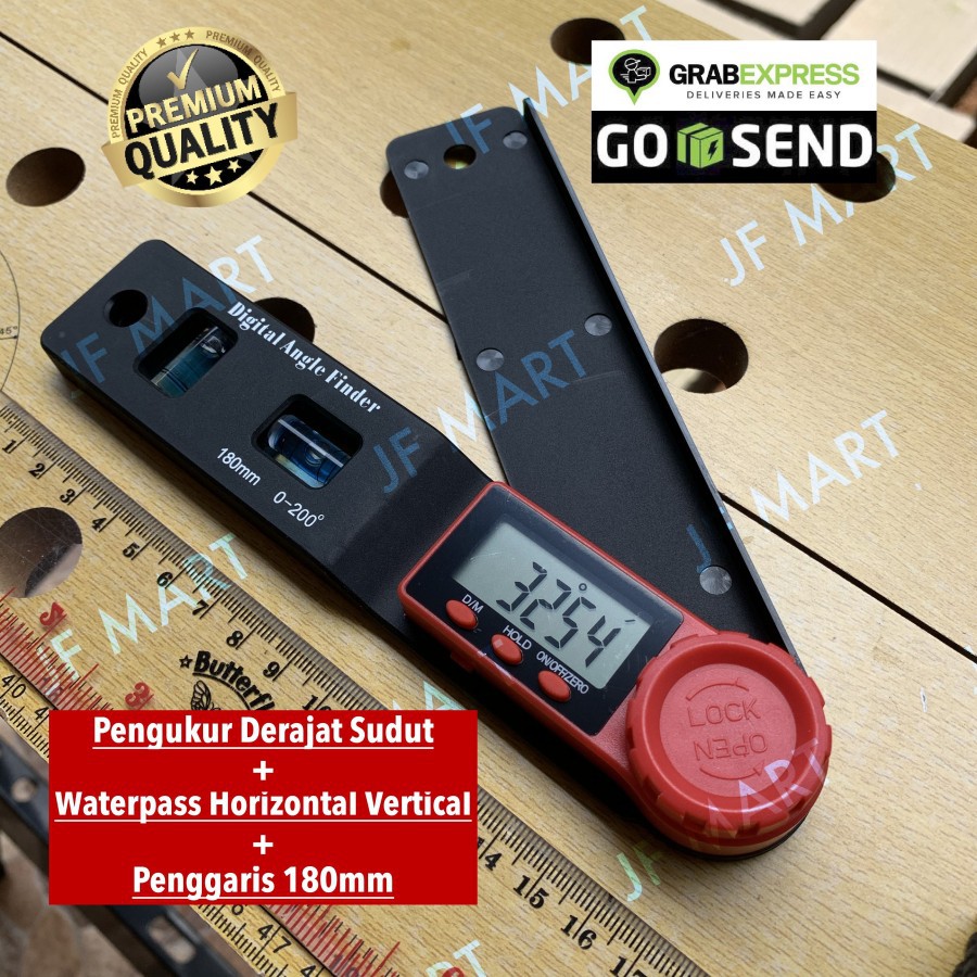 Pengukur Siku Derajat Sudut Digital Waterpass 2 in 1