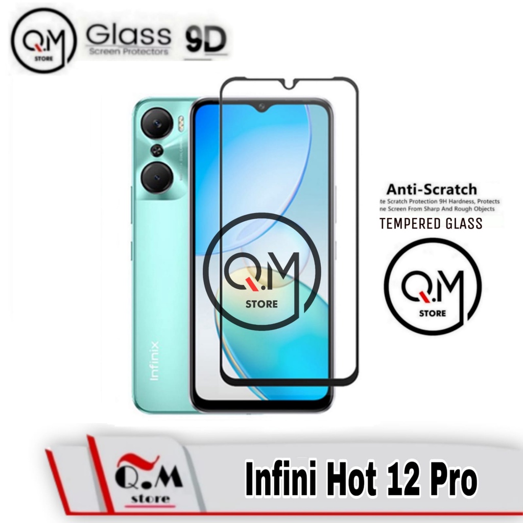 Tempered Glass Layar 9D Infinix Hot 12 Pro Anti Gores  Screen Guard Pelindung Layar