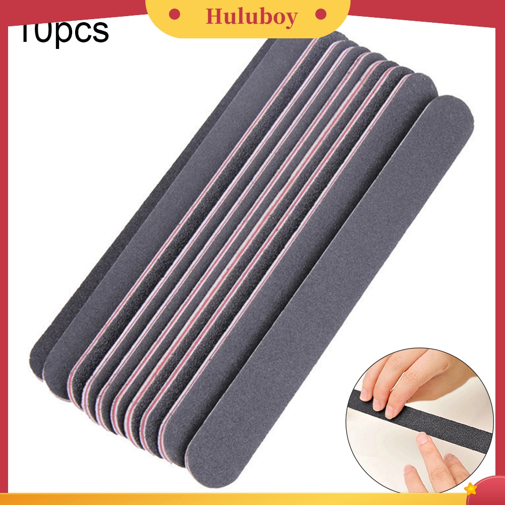 Huluboy Huluboy♡ 10pcs Balok Buffer Pengikir Kuku Untuk Manicure Pedicure