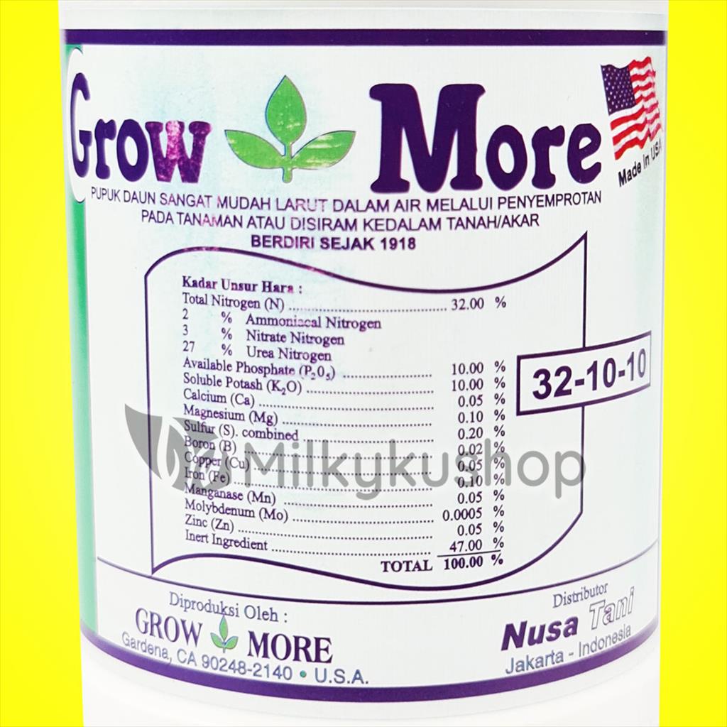 PUPUK GROWMORE 32-10-10 454 NPK AKAR BUNGA BUAH 454 GRAM KEMASAN BOTOL