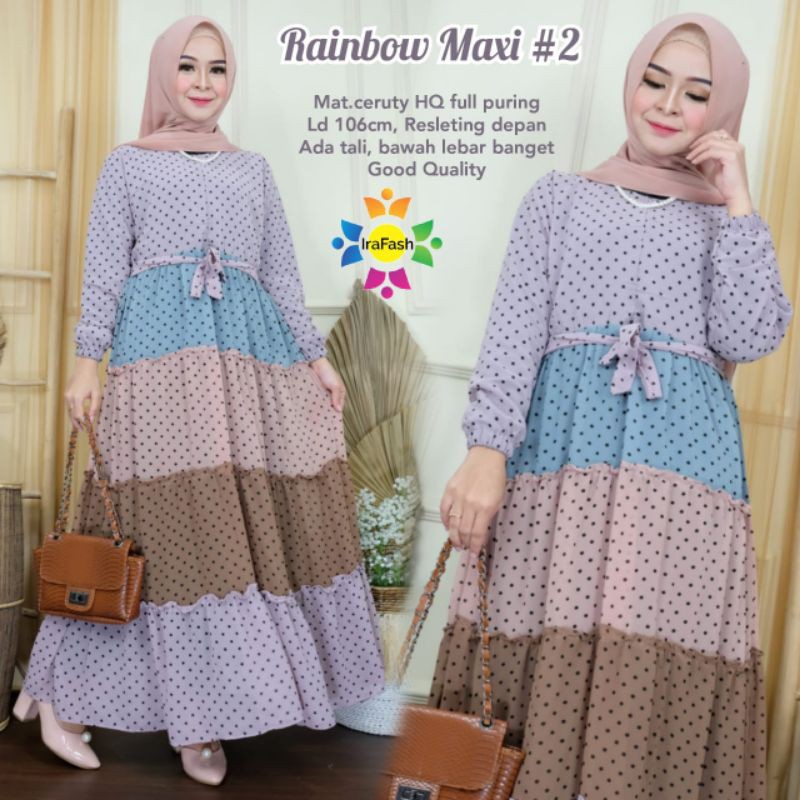 rainbow Maxi - dress murah - gamis - pakaian wanita