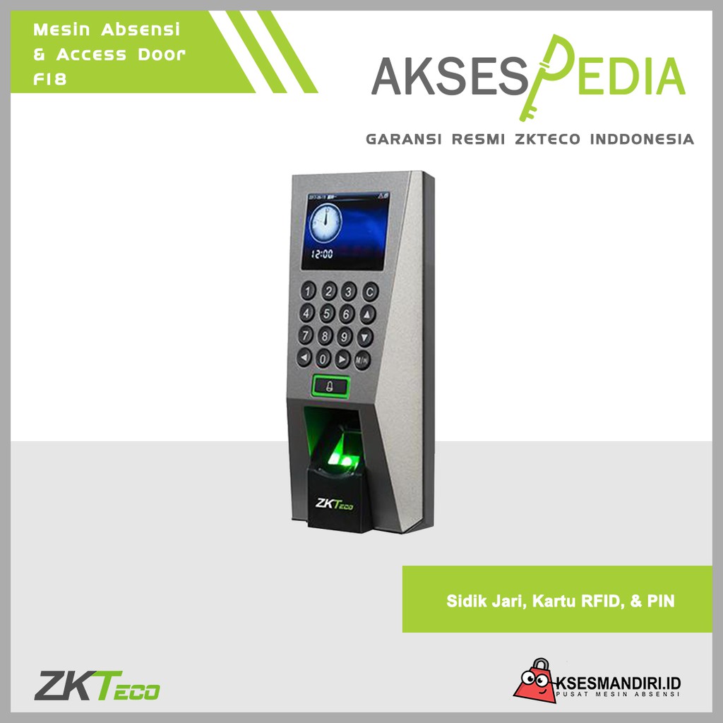 Fingerprint Mesin Absensi dan Access Door Zkteco F18 Mifare