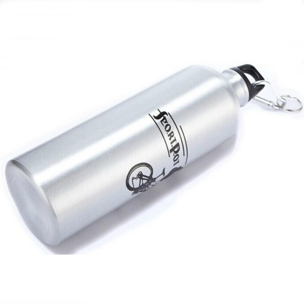 Botol Minum Sepeda Olahraga Aluminium 750ml Dengan Karabiner