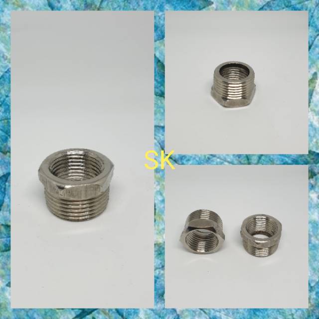 Sokran Stainles 3/4 ke 1/2 inch Asli Sock Kran Sambungan Pipa Fitting Volkring nepel Shock kran S