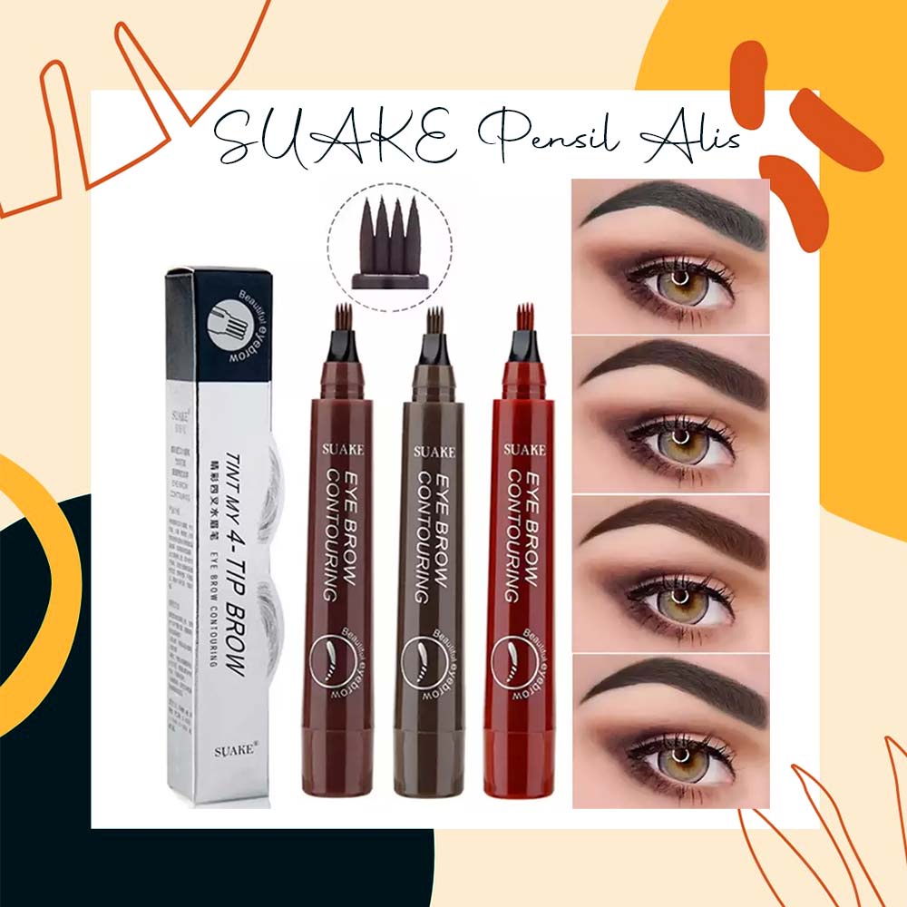 Pensil Alis Suake Anti Air Dan Tahan Lama Tint My 4 Tip Waterproof Eyebrow Cetar Murah Eyebrow Magic