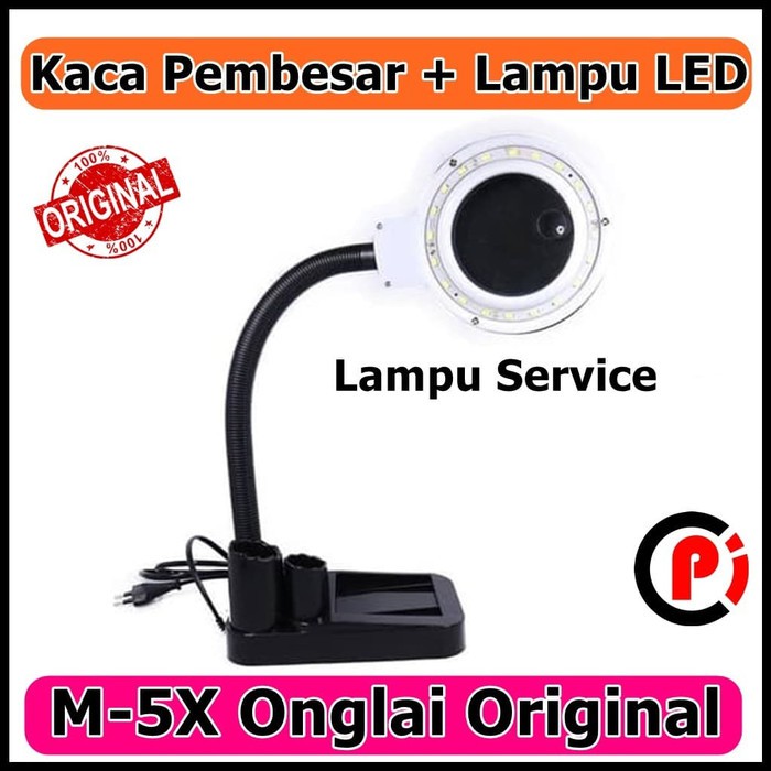 Original Onglai M 5X Lampu Service Reparasi LED Plus Kaca Pembesar
