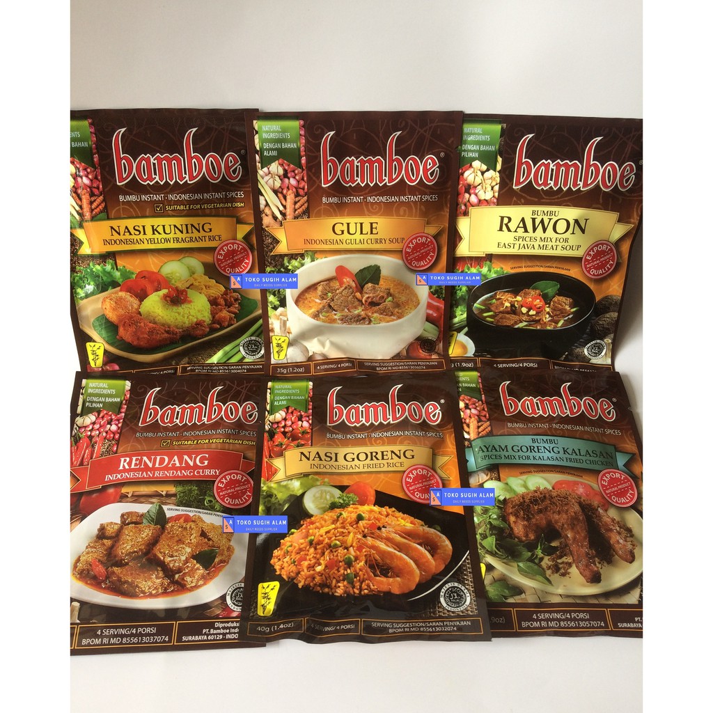 

NEW !!! BAMBOE BEBEK, BAKMOY, SUP THAILAND, BUMBU NASI KUNING, GULE, RAWON, RENDANG, NASI GORENG, AYAM GORENG KALASAN, ALL VARIAN LENGKAP