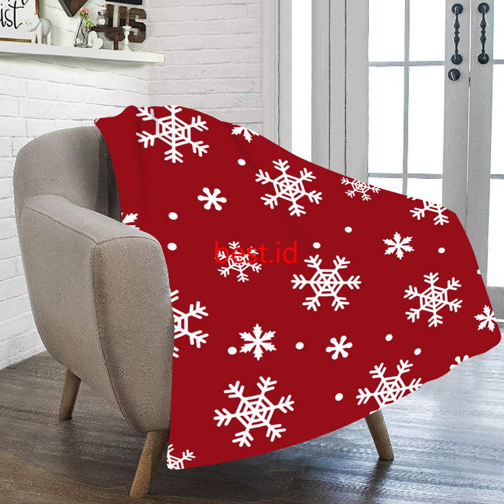 In Stock Christmas Bedsure Snowflake Red And White Blanket For Winter Bedding