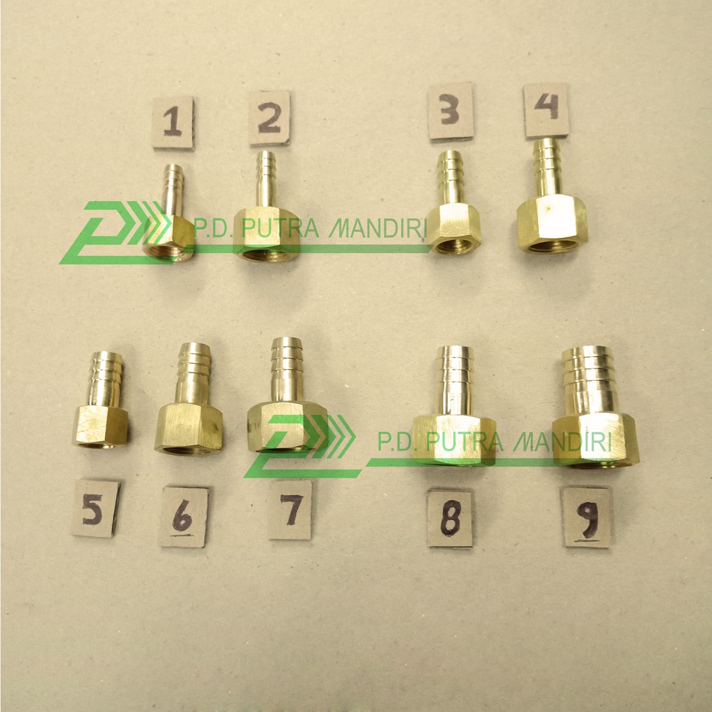 Nepel Selang Drat Dalam 5/16 x F1/4 - Kuningan / Hose Nipple Female