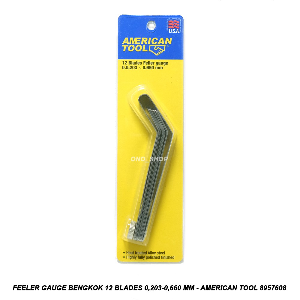 Feeler Gauge Bengkok 12 Blades 0,203-0,660 mm - American Tool 8957608