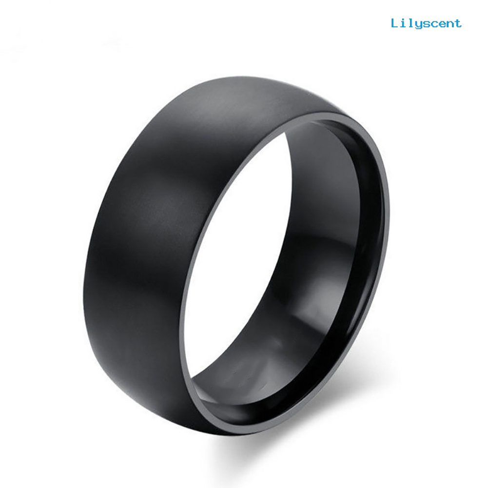 Ls Cincin Lebar 8mm Bahan Titanium Steel Untuk Pria