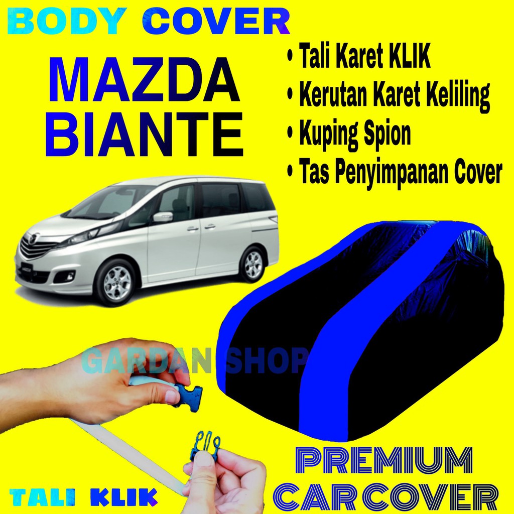 Body Cover MAZDA BIANTE Sarung Strip BIRU Penutup Pelindung Selimut Bodi Mobil Biante PREMIUM Blue