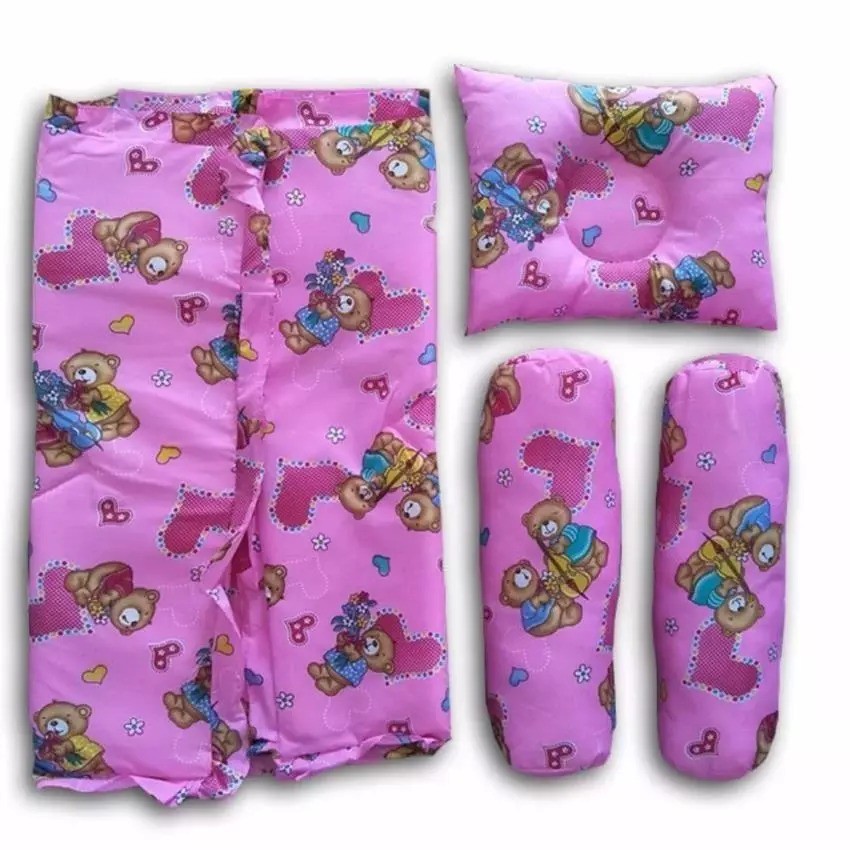 Bantal Guling Bayi set 4 in 1 Bedcover Selimut Warna (Panda/Top/Ceria)