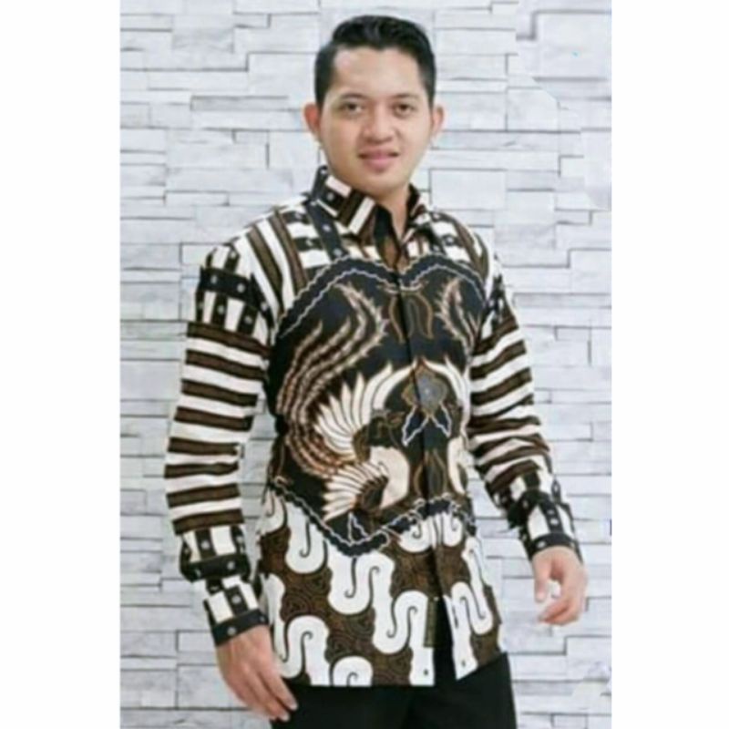 BATIK WISANGGENI SOLO Kemeja Pria Lengan Panjang Pendek Modern Atasan Cowok Kekinian Motif Lurik Hit