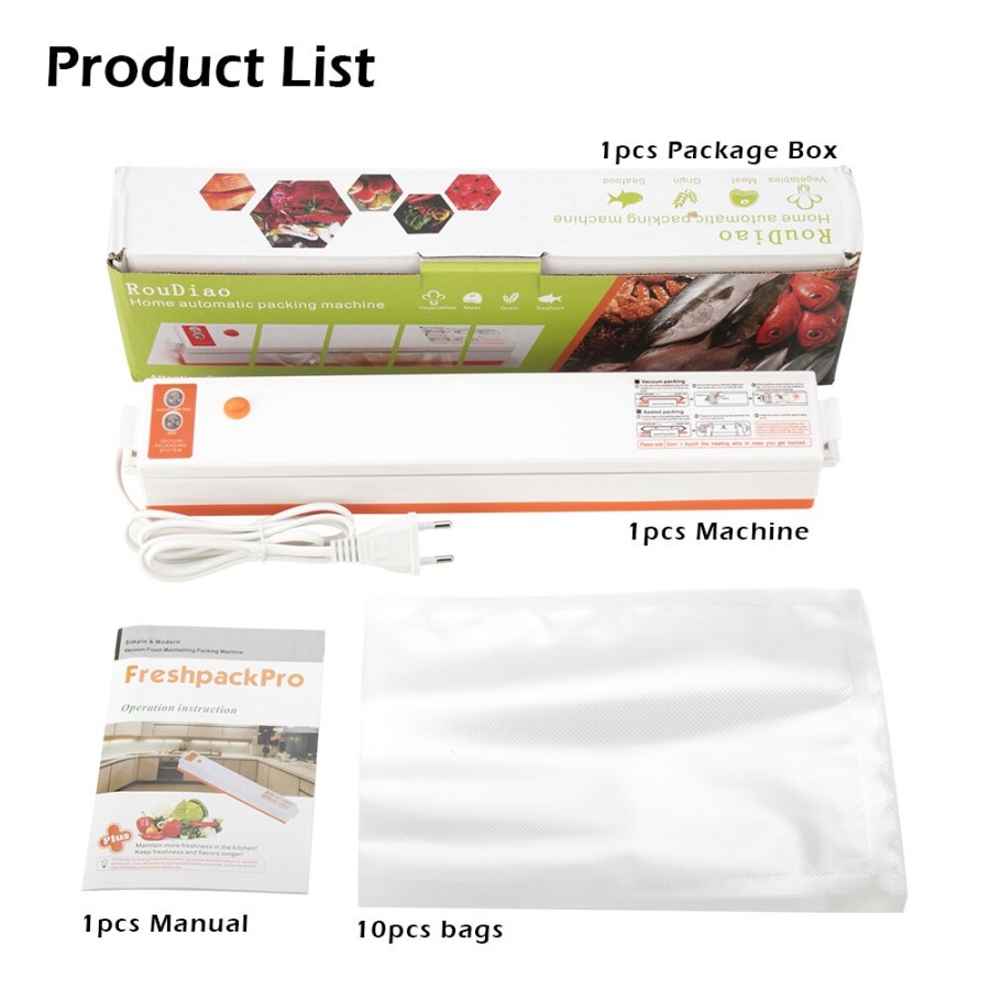 Freshpack Pro Vacuum Sealer Plastik Vacum Vakum Buah Sayur Makanan Pax