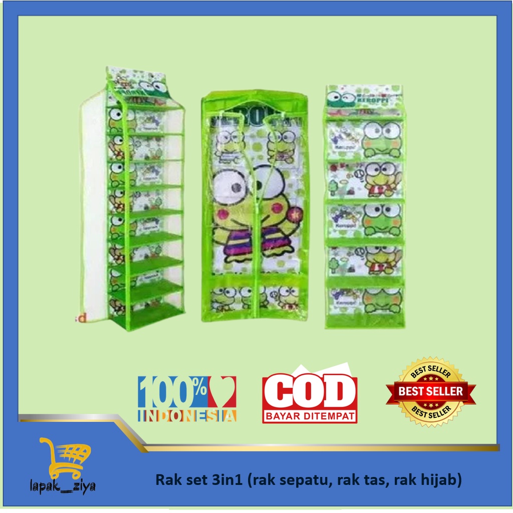 RAK SET HBO 3 IN 1 ( RAK TAS+RAK SPATU+RAK JILBAB )
