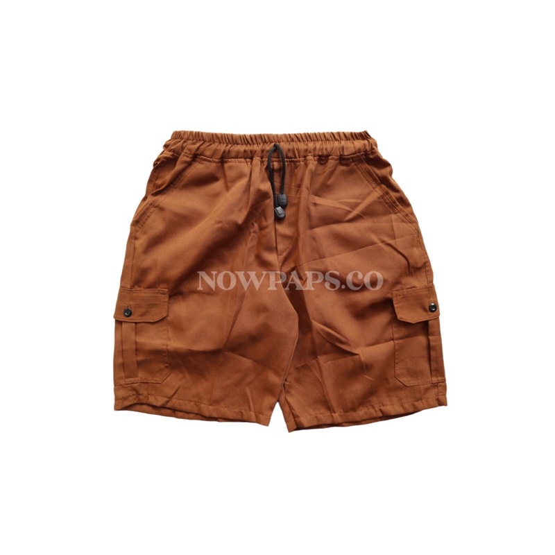 Boardpants pria coklat caramel.cargo pants coklat caramel pinggang karet material twill one size