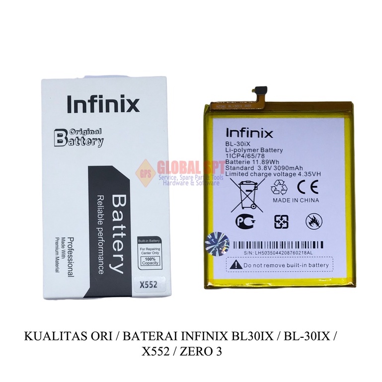 KUALITAS ORI / BATERAI INFINIX BL30IX / BATERE BL-30IX / BATRE X552 / ZERO 3