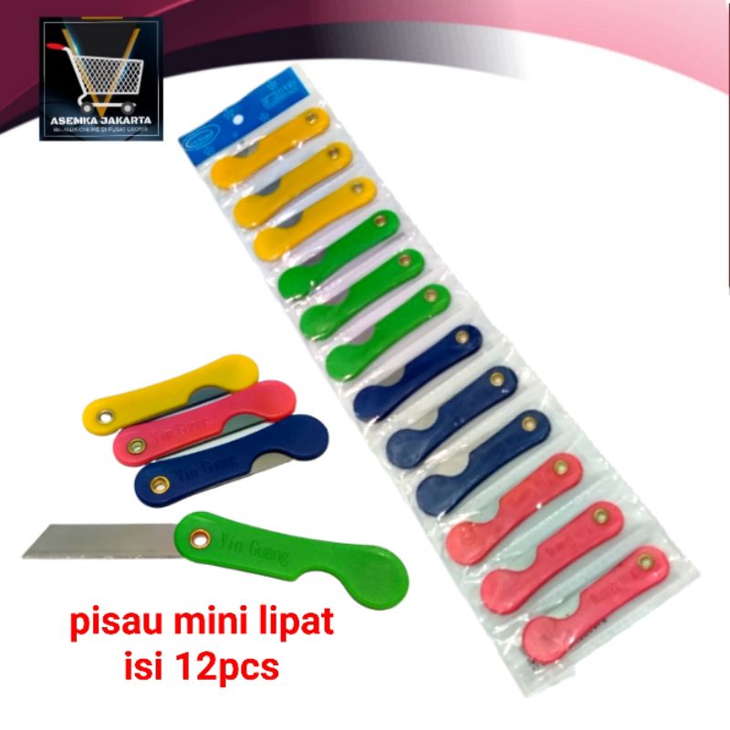 

[ AJ ] Pisau Kater Lipat Mini /pisau kertas Grosir (12pcs)