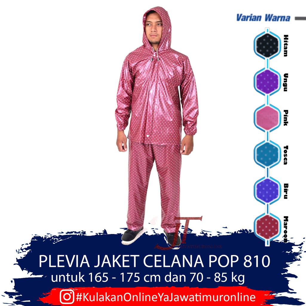 Jas Hujan Jaket Celana POLKADOT POP 810 / Jas Hujan PLEVIA