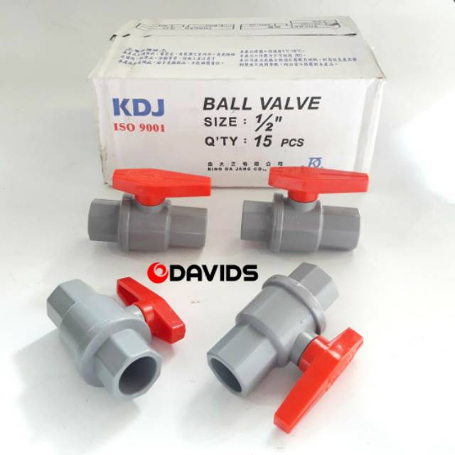 Stop Kran Ball Valve Pvc Pipa Plastik KDJ 1/2 Inch Taiwan