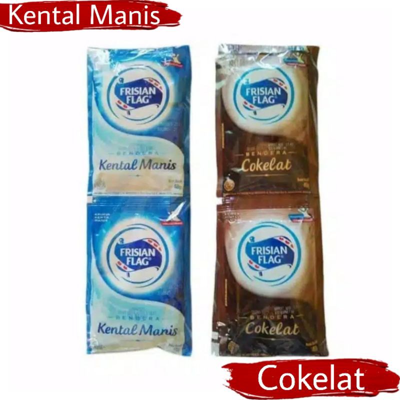 

Frisian Flag Susu Kental Manis / Cokelat {6 Sachet/40gr}