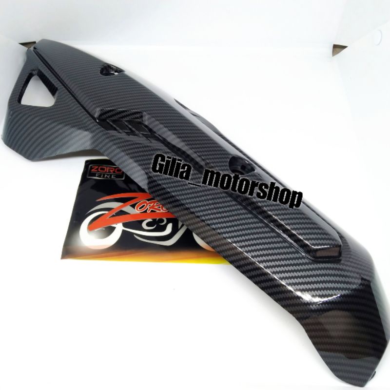 Cover Tameng  Knalpot Carbon Tutup Knalpot Vario 125 techno Carbon Original Zoro Fine