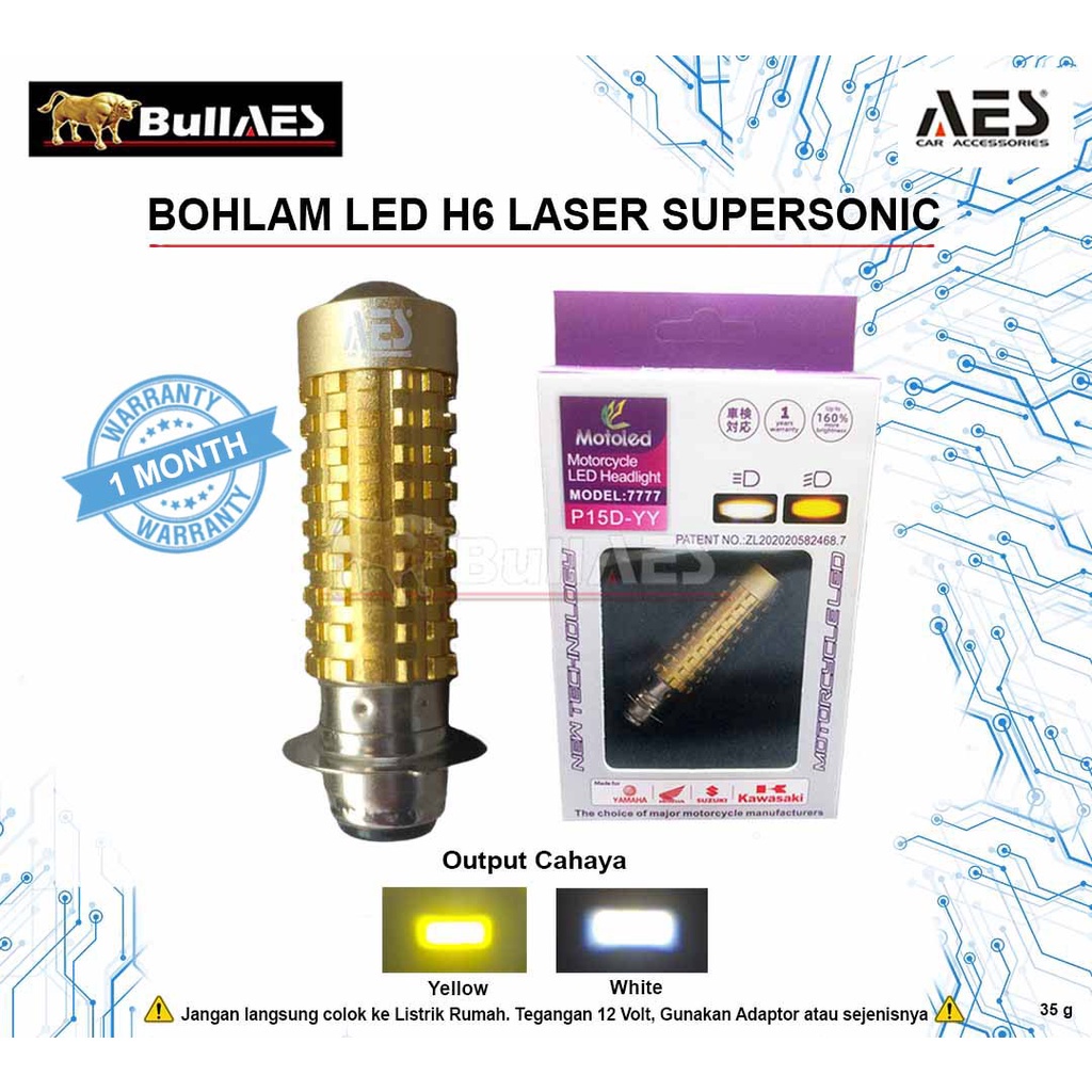 Lampu Led H6 Laser Supersonic Led I led Headlamp H6 Laser Hi Loo