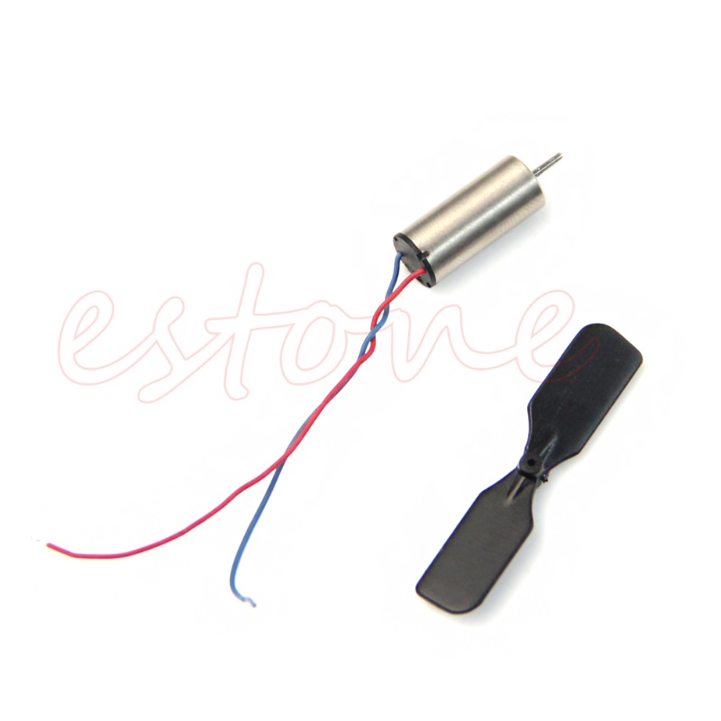 Cre 2 Pasang Motor Coreless 3.7v 48000rpm + Baling-Baling Untuk Mainan Helikopter Rc