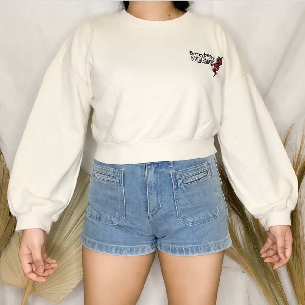 BERY BERY SUGAR CROOPE SWEATER WANITA TERABRU - CREWNECK SWEATER CROPE