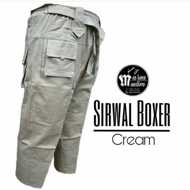 Sirwal BOXER XL JUMBO Sirwal Banyak saku Celana Cingkrang Boxer Celana panjang pria dewasa celana laki-laki