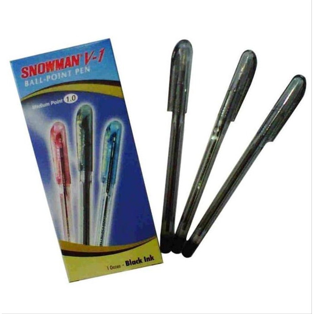 Pulpen Snowman V1 Hitam Semi Gel Pen 1pcs