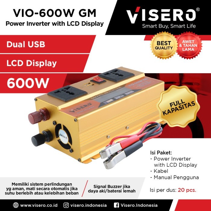 Power Inverter Smart Visero with LCD Display 600W (VIO-600W GM)