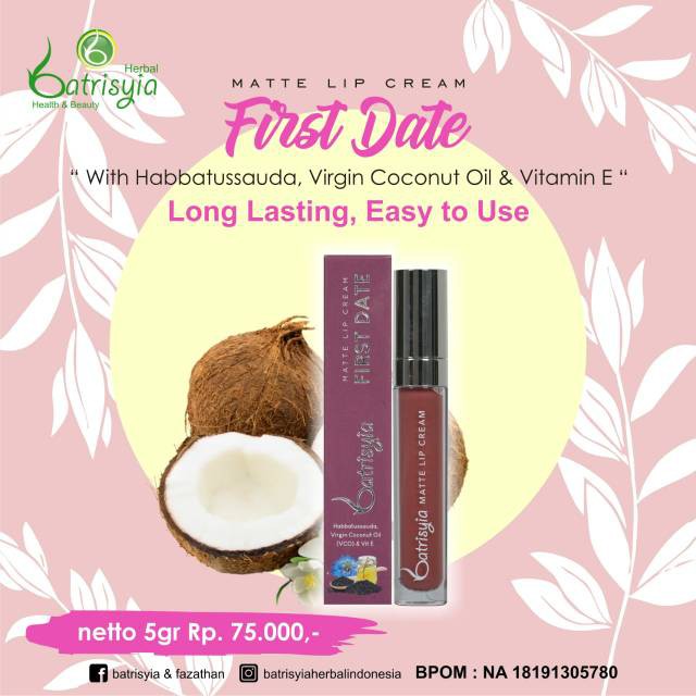 Batrisyia Matte Lip Cream varian First Date (FD)