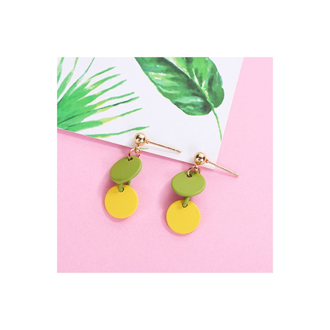 LRC Anting Tusuk Simple Round Shape Decorated Earrings