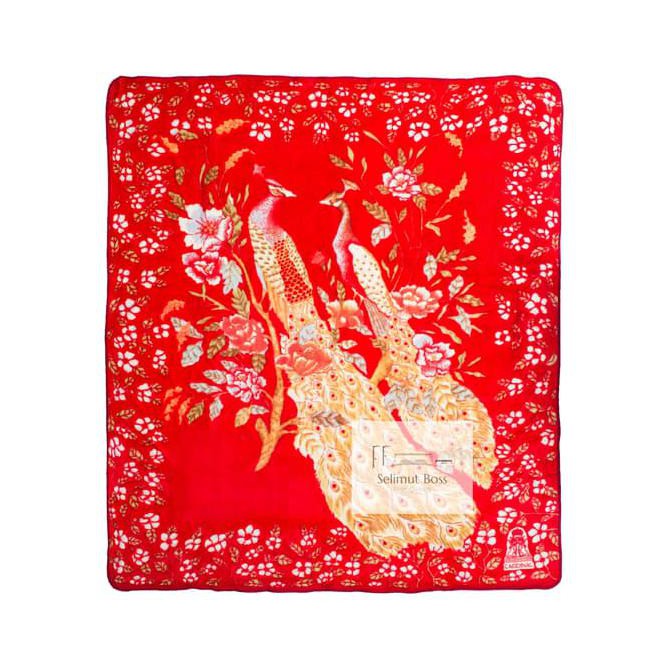 Promo Terbatas - Selimut Bulu Halus Tebal Merak (Cardinal) 220 X 240 Cm