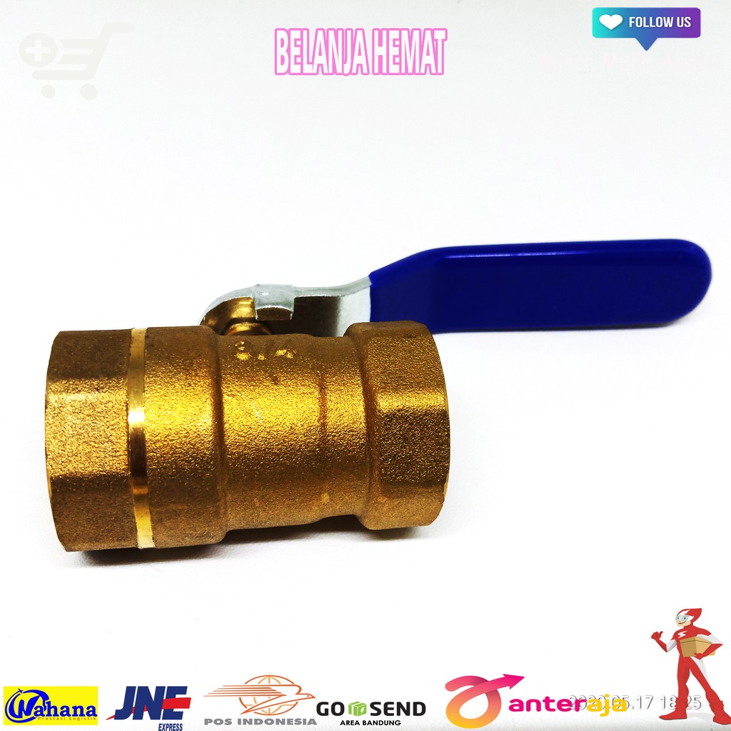 Ball Valve Kuningan ukuran 3/4 inchi - stop Kran Keran