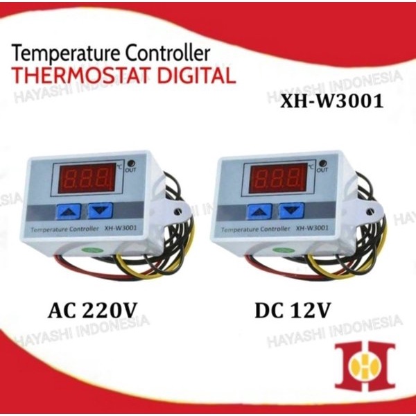 Thermostat Digital AC 220V DC 12V Termostat Pengatur Suhu XH W3001