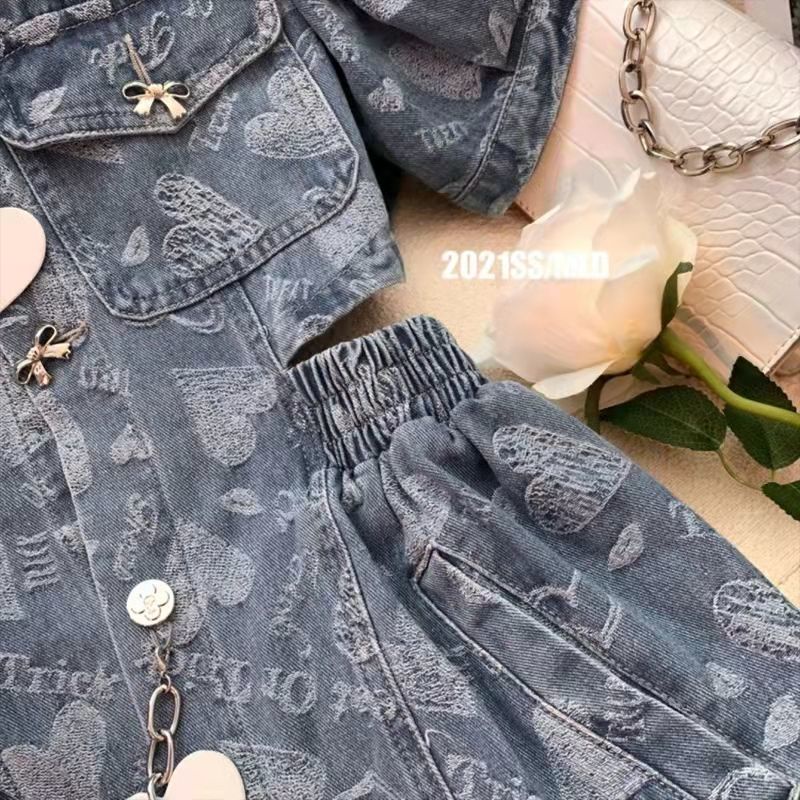 #Sisjuly# Wanita niche acara pinggang French puff lengan rok pinggang gaun denim baru wanita EDBL