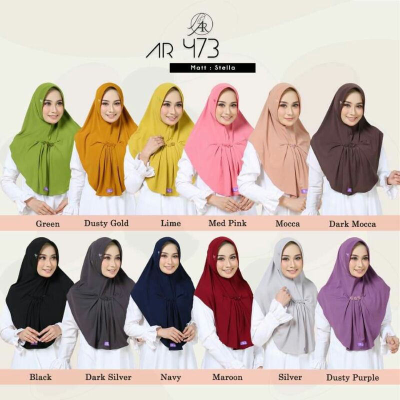 Bergo hijab jilbab kerudung instan terbest terlaris terbaru 2021 Arrafi Ori Ar 473