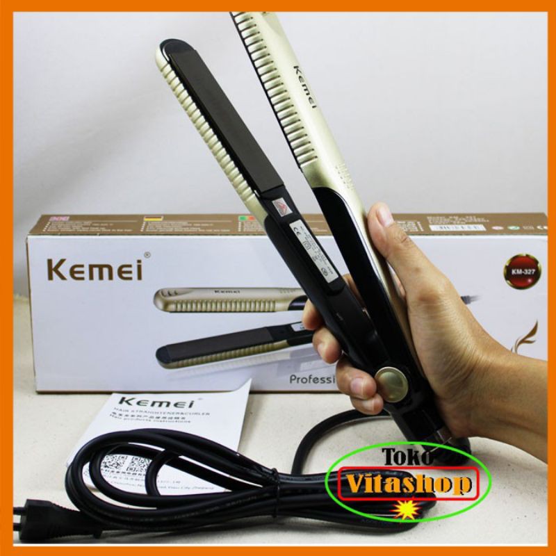 PROMO Kemei 327 catok 2 in 1 terbaru Catok Rambut Temperatur Suhu